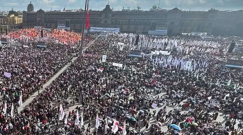 La multitudinaria concentración en el Zócalo capitalino respalda la postura firme de la líder en la defensa de la soberanía nacional y el fortalecimiento de la relación bilateral con diálogo, no con sumisión.