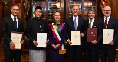 Con un mensaje de fraternidad global, la presidenta Claudia Sheinbaum Pardo recibió cartas credenciales de embajadores de Europa, Asia, África y el Caribe.