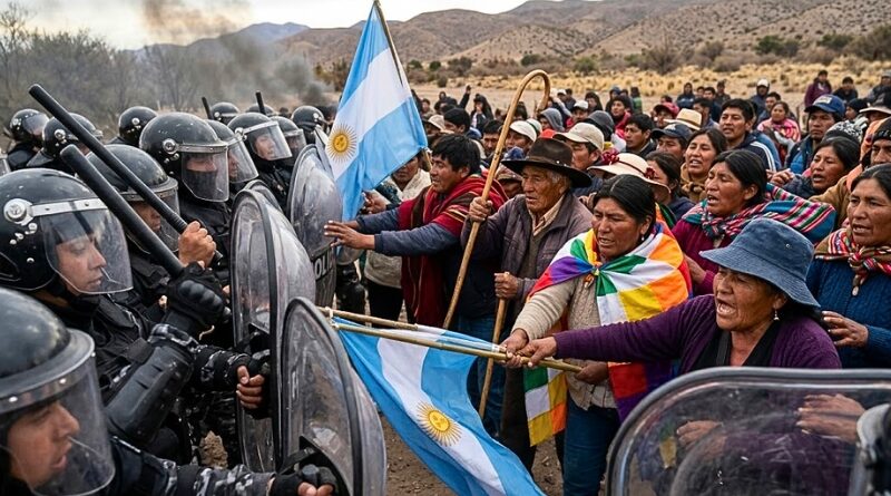 Mujeres y niños fueron desalojados con extrema violencia por la policía de Sadir. Organizaciones exigen la libertad inmediata de los detenidos y repudian la represión en Jujuy.