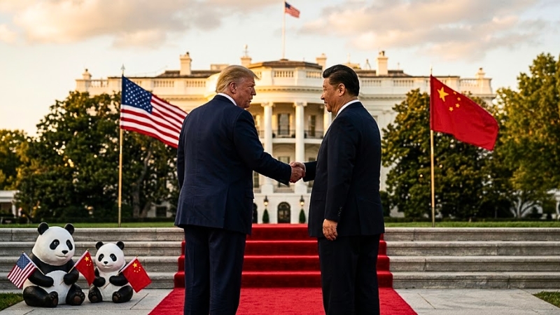 Los líderes de EE.UU. y China celebran una cumbre con anuncios sobre comercio, seguridad, inteligencia artificial, estudiantes y una pareja de pandas.