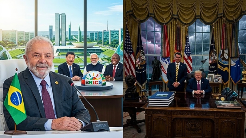 Lula y Flávio Bolsonaro chocan por el lugar de Brasil en el mundo, con los BRICS y el dólar como ejes de una campaña que también mira a Pekín y Washington.