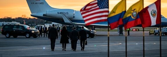 Washington busca reforzar su influencia en Bogotá, Quito y Lima en medio de nuevos gobiernos afines y una emergencia humanitaria en Colombia.