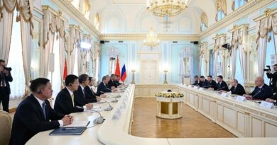 El presidente ruso recibió al primer ministro chino en el Palacio Konstantinovsky; destacó el avance comercial y la cita de la APEC en Shenzhen.