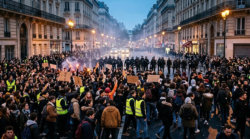 70.000 agentes vigilan Francia mientras jóvenes alemanes salen a las calles en 30 ciudades por vivienda, educación y clima.