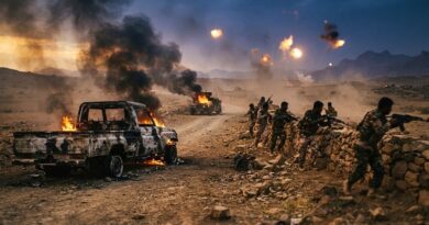 Ansar Allah desata más de 20 ataques con misiles y drones en Taiz, dejando decenas de bajas y vehículos calcinados, mientras desmiente "victorias imaginarias" de la coalición.